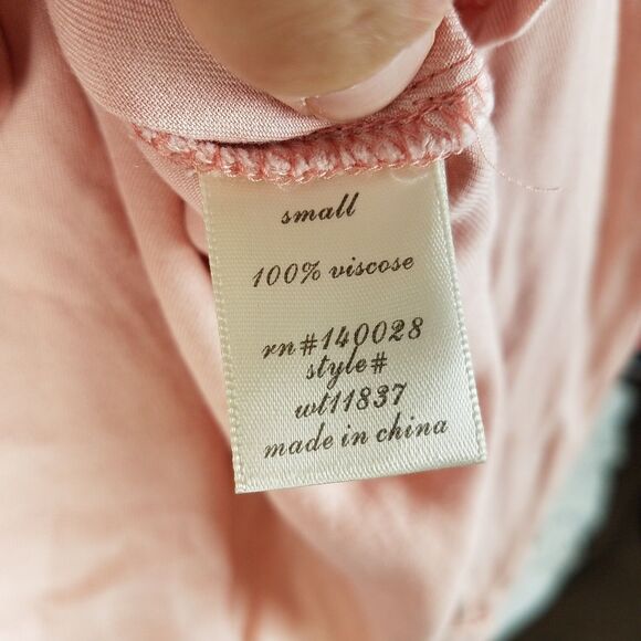 Harper Francesca's Blush Button Down Long Sleeve Viscose Roll Tab Sleeve Small - Picture 8 of 9